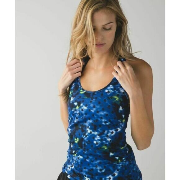 Lululemon Cool Racerback Windy Blooms Saphire Size 6 - Picture 2 of 7